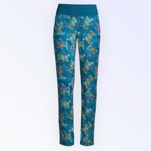 Lands' End Everyday Active Pants Baltic Teal Tie Dye Floral Women's Size S (6-8)